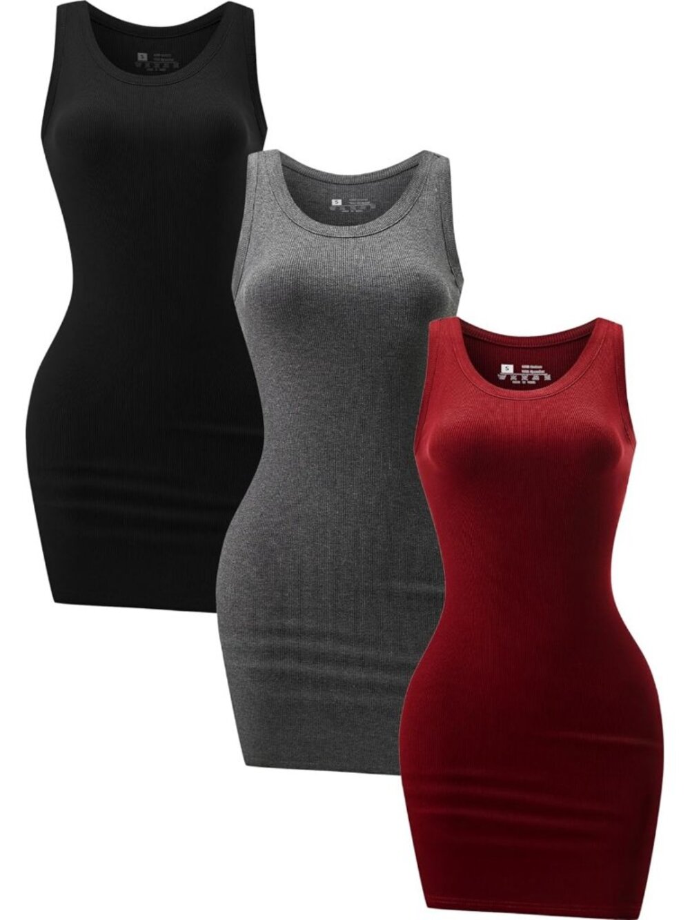3 Pack Women's Summer Bodycon Sleeveless Sundresses - Casual & Chic Styles